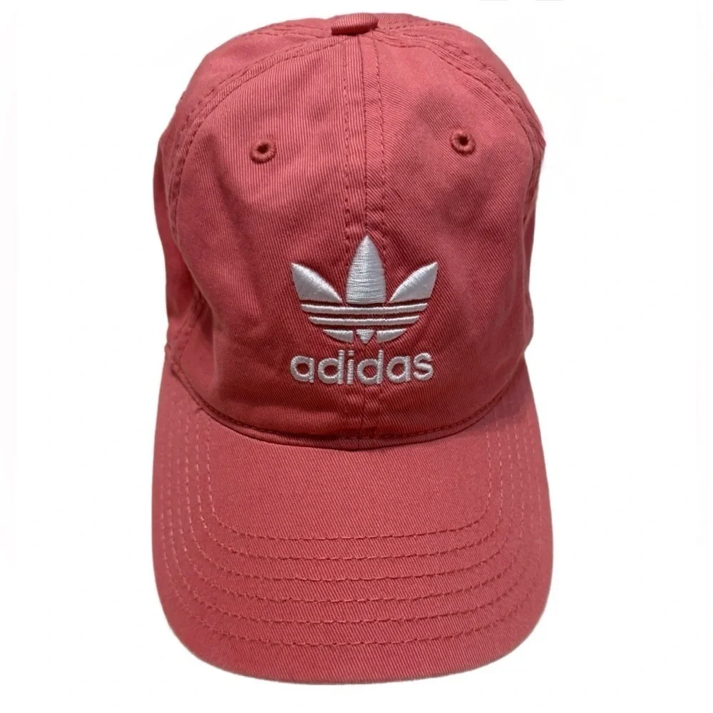 Adidas Classic Coral Peach Pink Ladies Baseball Cap White Logo NWOT